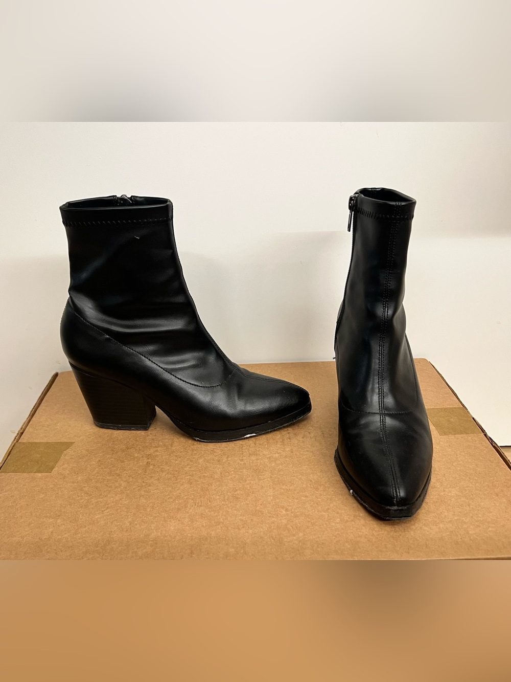 F21 Black Zip Ankle Boots